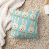 Dus Cute Bunnies en Carrot Pattern Cartoon Art Kussen (Deken)
