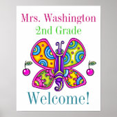 Dus Cute Butterfly Theme Teacher Poster (Voorkant)