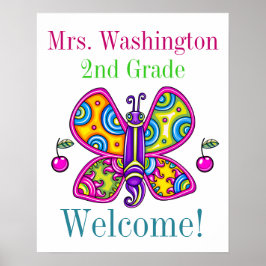 Dus Cute Butterfly Theme Teacher Poster