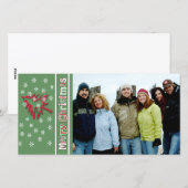 Dus Cute Merry-kerstrode pine-witte sneeuwvlokken Feestdagenkaart (Voorkant / Achterkant)