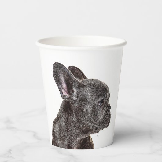 Dus Cute Puppy French Bulldog Papieren Bekers (Achterkant)