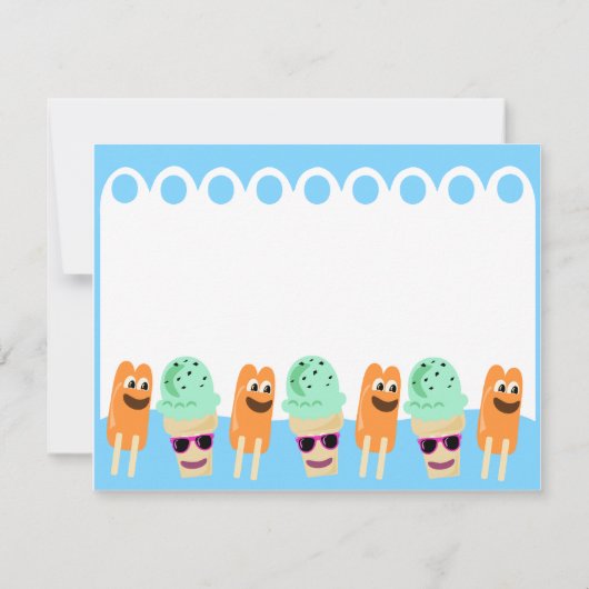 Dus Cute Summer Fun nodigt uit Kaart (Achterkant)