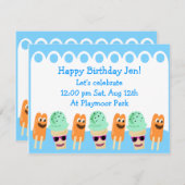 Dus Cute Summer Fun nodigt uit Kaart (Voorkant / Achterkant)