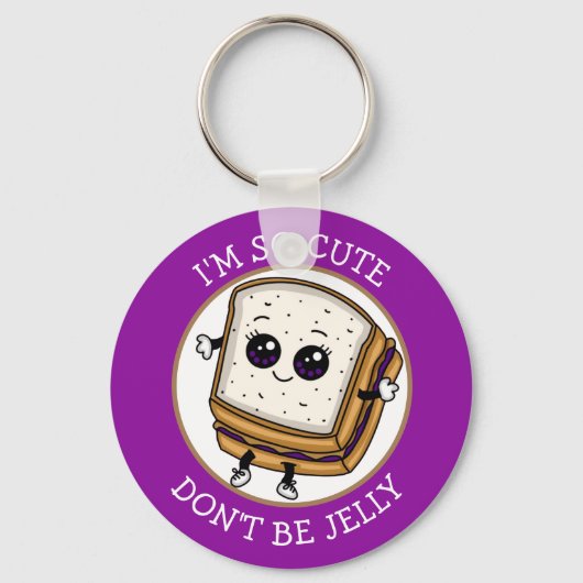 Dus Cute, wees niet Jelly | PB&J Sandwich Sleutelhanger (Voorkant)