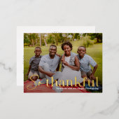 Dus dankbare Folie Foto Thanksgiving Briefkaart (Voorkant / Achterkant)