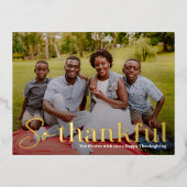 Dus dankbare Folie Foto Thanksgiving Briefkaart (Voorkant)