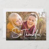 Dus dankbare foto overlay Thanksgiving Feestdagenkaart (Voorkant)