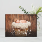 Dus dankbare foto overlay Thanksgiving Feestdagenkaart (Staand voorkant)