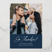 Dus dankbare marinescheepvaart 2 Foto Thanksgiving Folie Feestdagenkaart (Voorkant)