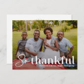 Dus dankbare Thanksgiving fotokaart Briefkaart (Voorkant / Achterkant)