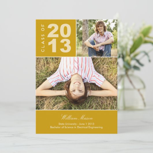 Dus de Voorrode Uitnodiging van het Afstuderen (Staand voorkant)