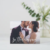 Dus dit gebeurde op de foto van de loling aankondigingskaart (Staand voorkant)