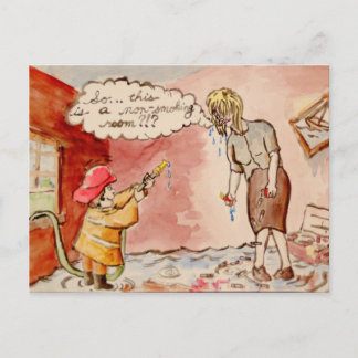 Dus...dit is een niet-rokerkamer?!? briefkaart