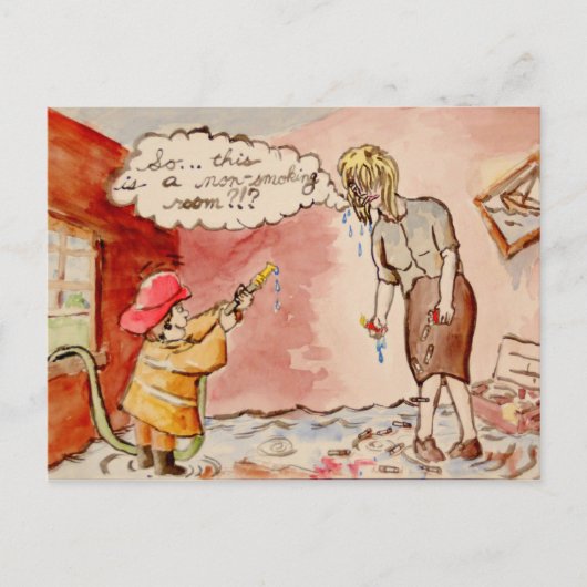 Dus...dit is een niet-rokerkamer?!? briefkaart (Voorkant)