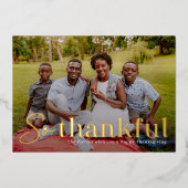 Dus een dankbare Thanksgiving voor Folie Folie Feestdagenkaart (Voorkant)