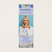 Dus Elegant Daisy Memorial Funeral Bladwijzer Mini Visitekaartjes (Voorkant)