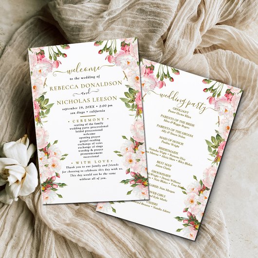 Dus Elegant Flowers Botanical Wedding Program