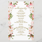 Dus Elegant Flowers Botanical Wedding Program (Achterkant)