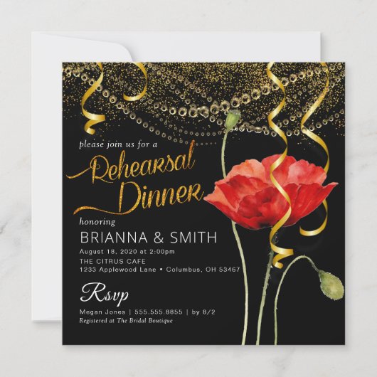 Dus Elegant repetitief diner Calligrafie Kaart (Voorkant)