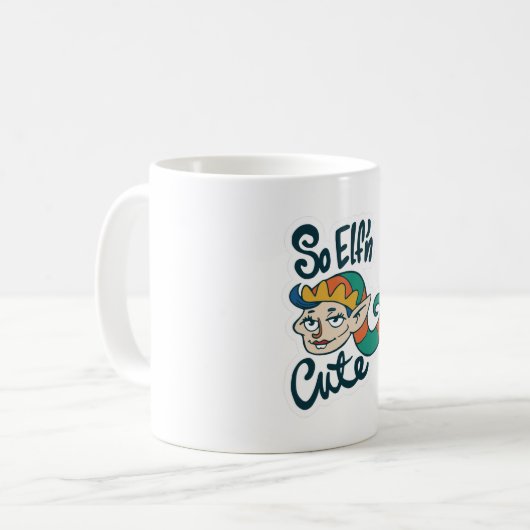 Dus Elf Cute Kerstmis Elf Koffiemok (Voorkant links)