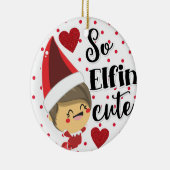 Dus Elfin' Schattigee Naughty Elf kerst Keramisch Ornament (Rechts)