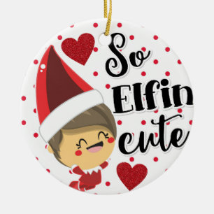 Dus Elfin' Schattigee Naughty Elf kerst Keramisch Ornament