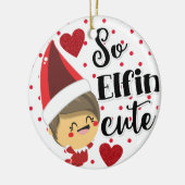 Dus Elfin' Schattigee Naughty Elf kerst Keramisch Ornament (Links)