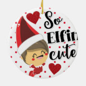 Dus Elfin' Schattigee Naughty Elf kerst Keramisch Ornament (Achterkant)
