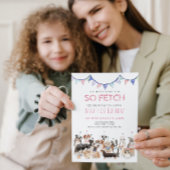 Dus Fetch Puppy Dog Verjaardagsfeest Uitnodiging