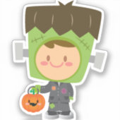 Dus Franken Cute Frankenstein Kinder Halloween Sticker (Voorkant)