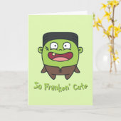 Dus Franken' Schattigee Funny Frankenstein Hallowe Kaart (Gele Bloem)