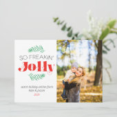 Dus Freakin Jolly Family Photo Holiday Kaart (Staand voorkant)