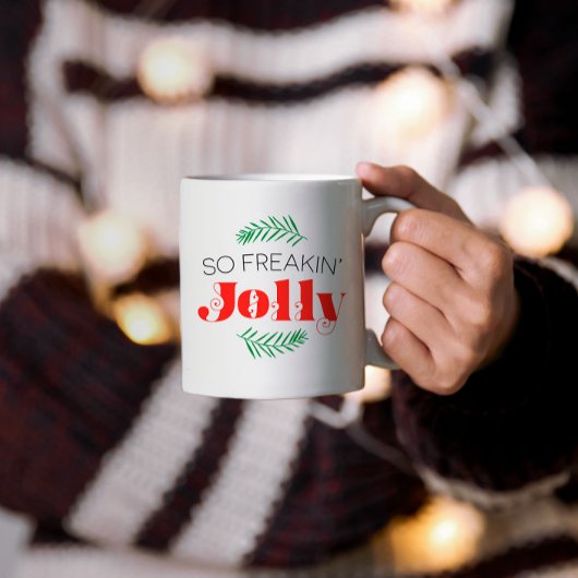 Dus Freakin' Jolly Tweekleurige Koffiemok