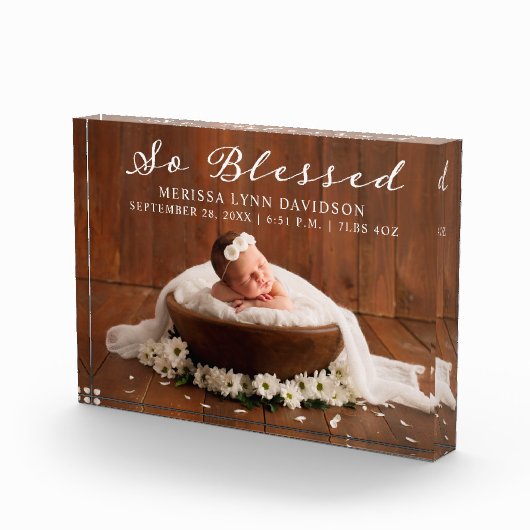 Dus gezegende geboorte aankondiging fotoblokken (Rechts)