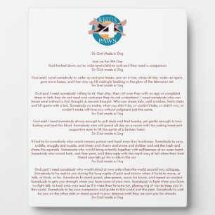 "Dus God heeft een hond gemaakt" plaque Fotoplaat