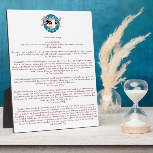 "Dus God heeft een hond gemaakt" plaque Fotoplaat (Zijkant)