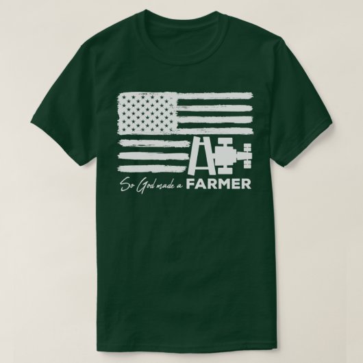 Dus God maakte een boer-Amerikaanse vlag Tractor T-shirt (Design voorkant)