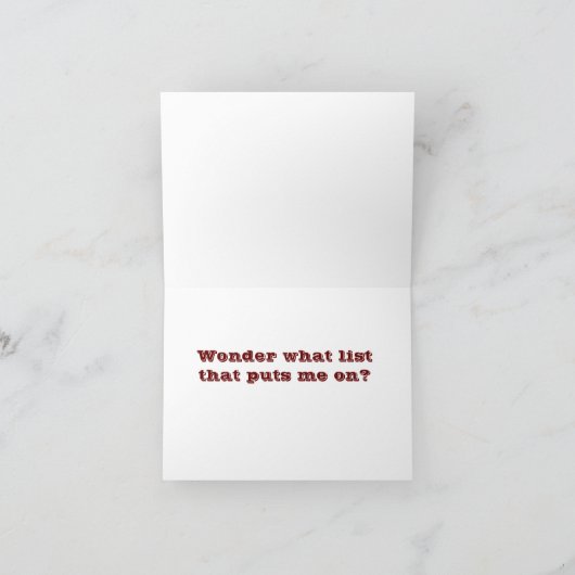 DUS *GOED* IN HET ZIJN VAN *ONDEUGEND* FEESTDAGEN KAART (Binnen)