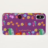 Dus Groovy 60's Paarse patroon Case-Mate iPhone Case (Achterkant (horizontaal))