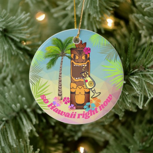 Dus Hawaii nu tiki cocktail palm bomen Keramisch Ornament (Boom)