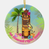 Dus Hawaii nu tiki cocktail palm bomen Keramisch Ornament (Voorkant)