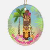 Dus Hawaii nu tiki cocktail palm bomen Keramisch Ornament (Links)