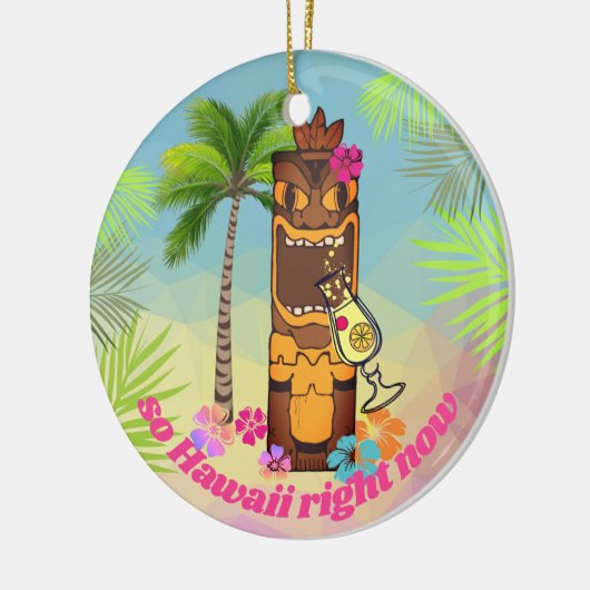 Dus Hawaii nu tiki cocktail palm bomen Keramisch Ornament (Links)
