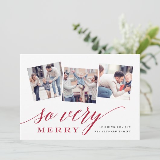 Dus heel Merry | Holiday Foto Collage Kaart (Staand voorkant)