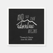 Dus het avontuur begint met de Rustic Mountain Wed Servetten (Voorkant)