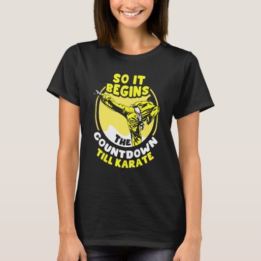 Dus het begint met de afteldatum tot Karate T-shirt (Voorkant)
