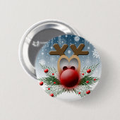 Dus het geeft de rendiervakantiekerst ronde button 5,7 cm (Voorkant /achterkant)