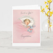 - Dus het is een meisje!, Kaart (Gele Bloem)