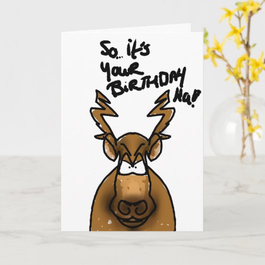 Dus het is je cartoon eland kaart (Gele Bloem)