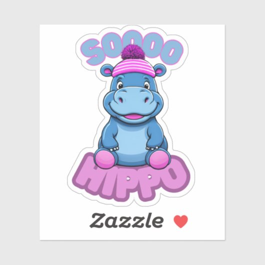 Dus Hippo Sticker (Vel)